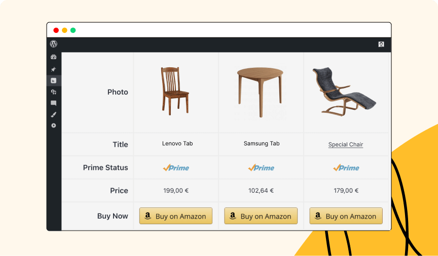 Comparison table