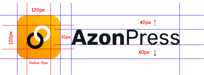 AzonPress Logo with guides